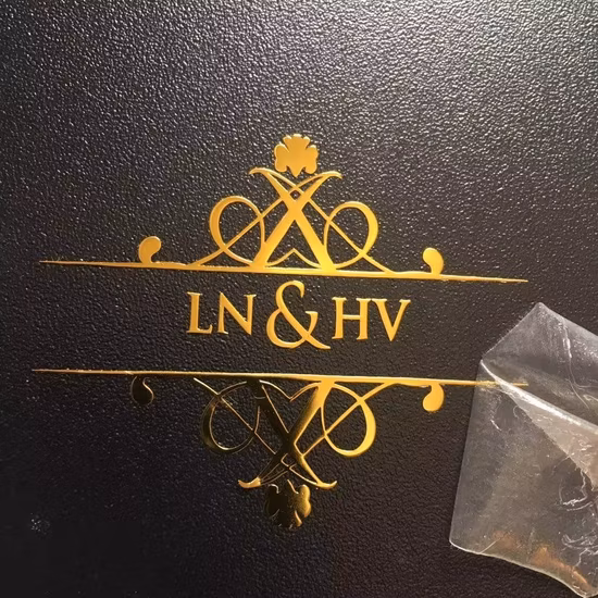 Top Quality Custom Unique Nickel Engraved Embossed Metal Logo Sticker with Self Adhesive