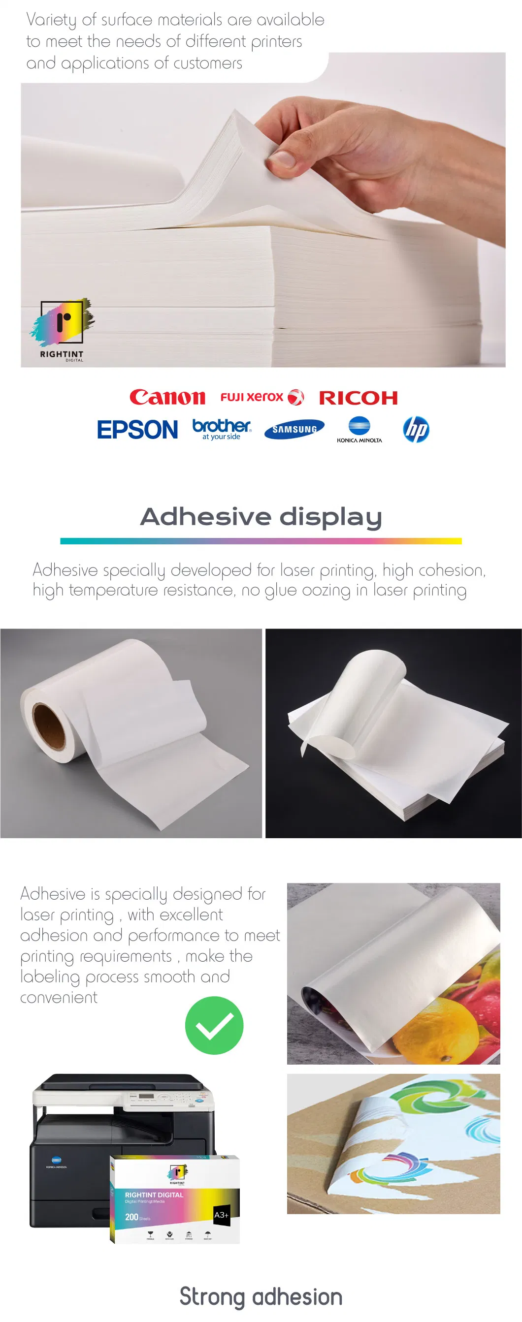 PP Packaging Film Rightint Carton china wholesale self adhesive sticker