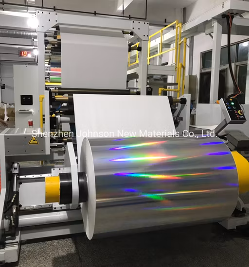 Filme BOPP autoadesivo Szjohnson 50 mícrons holograma arco-íris laser adesivo PP para impressão de etiquetas de etiquetas de alimentos
